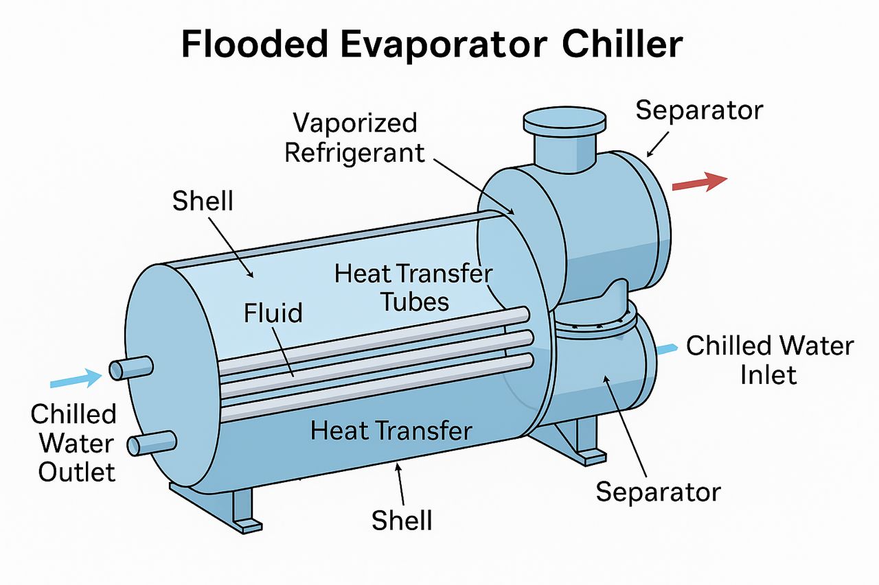 چیلر با اواپراتور فلودد